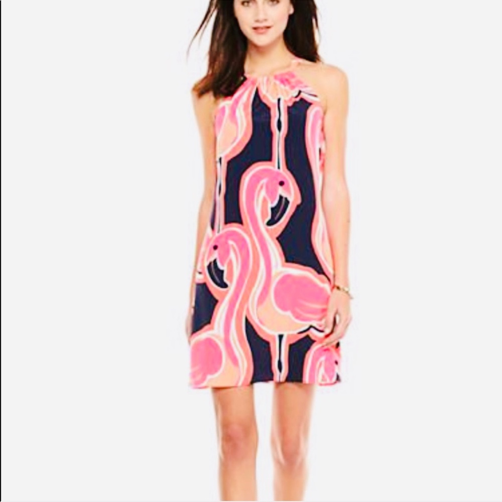 Flamingo halter shift dress 🦩